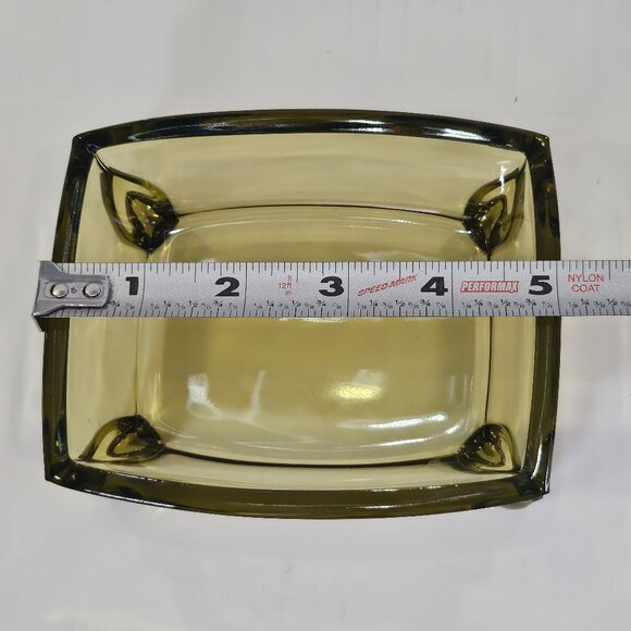 Vintage Duncan and Miller Patio Chartreuse Rectangular Snail Accented Candy Dish - Picture 9 of 11